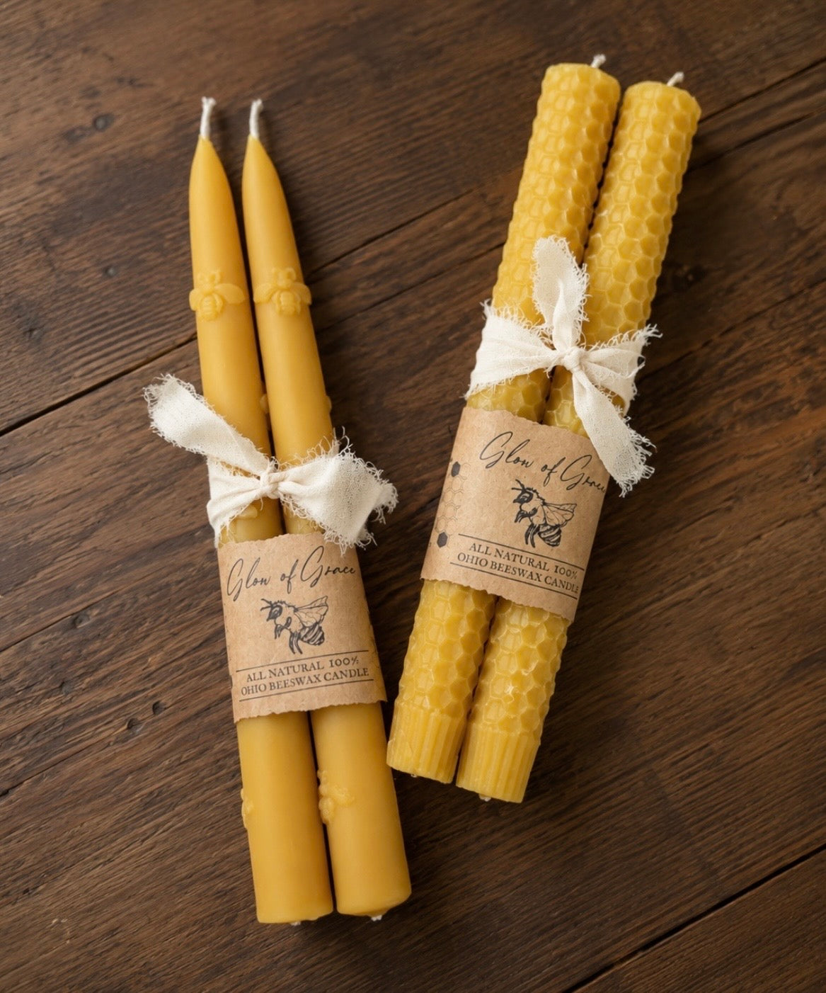 Pure Beeswax Tapers
